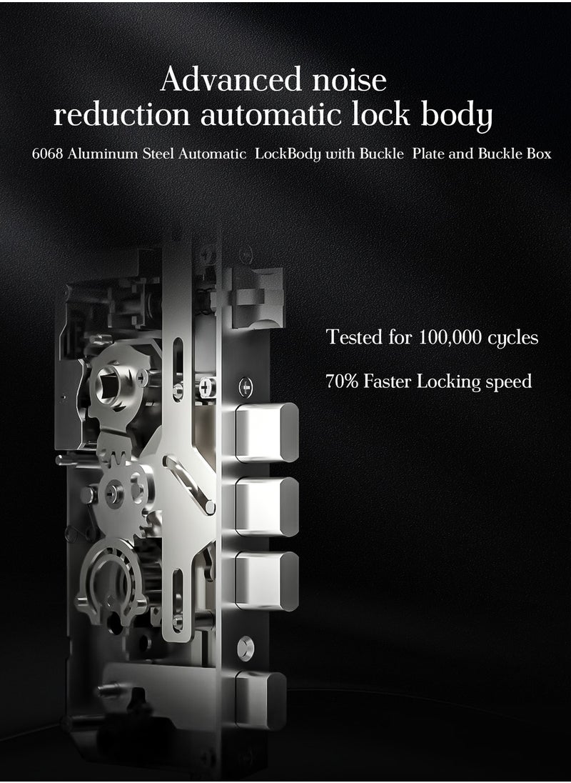 ALINK - Smart Door Lock  Smart Lock with Face, Palm Print, Fingerprint, Passcode, IC Card & Remote Unlock – CNC Carved, Anodized Aluminum, Fire-Resistant & Anti-Corrosive - Image 1