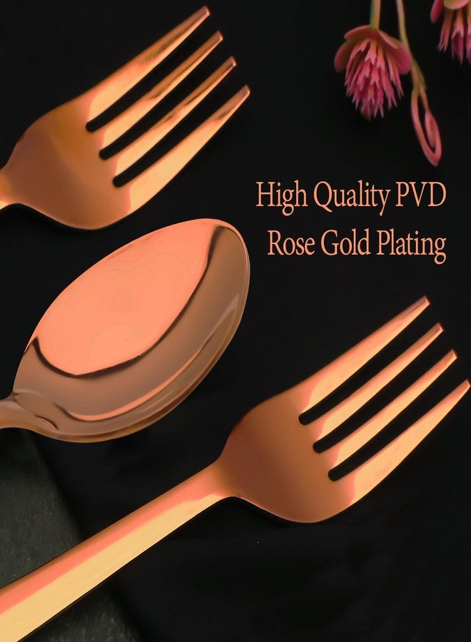 Parage 24 Pieces Stainless Steel Cutlery Set, Premium Cutlery Set for Home & Kitchen, PVD Rose Gold Flatware for Elegant Dining (6 Pieces Each Table Spoons, Table Forks, Dinner Spoons & Tea Spoons) - Image 5