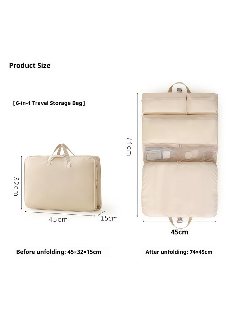 Skycare 6-in-1 Hanging Travel Shelves - Compression Packing Organizer & Portable Wardrobe - Saves 40% Luggage Space - Structured Tech Nylon Storage Bag for 20-24 Inch Suitcases - Image 3