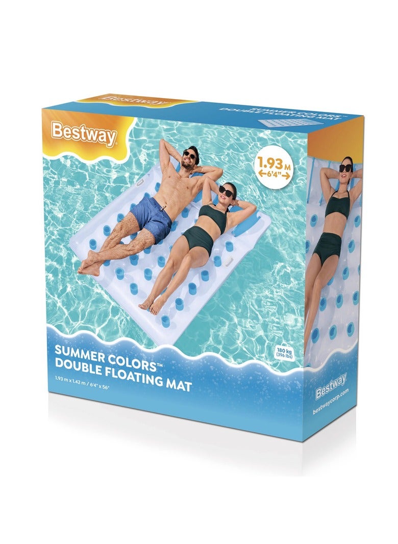 بست واي Bestway® 6'4" x 56"/1.93mx 1.42m بساط عائم مزدوج بألوان الصيف - Image 1