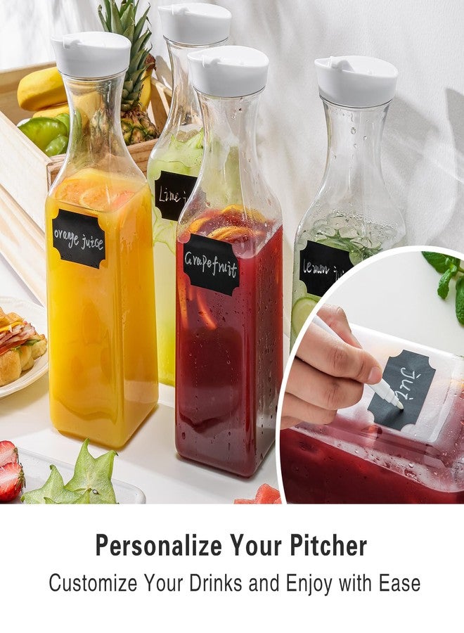 Cuiselect 50 Oz Water Carafe with Lids, Square Plastic Pitcher for Mimosa Bar, Drinks, Milk, Iced Tea, Juice Container for Fridge, BPA-Free, NOT DISHWASHER SAFE (4 Pack) - Image 5
