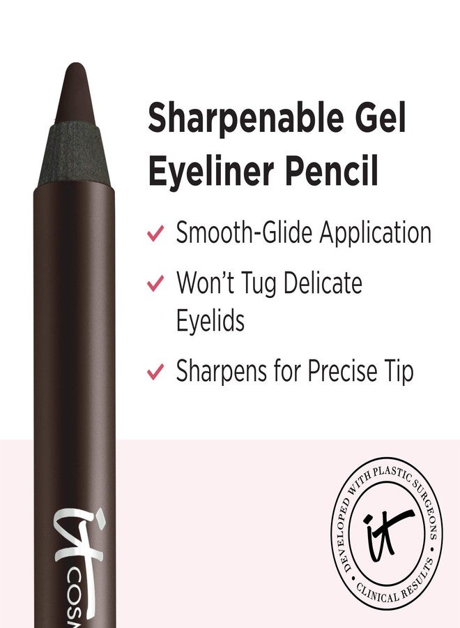 IT Cosmetics Superhero No-Tug Gel Eyeliner, Fantastic Espresso - Rich Dark Brown - Waterproof, Blendable Formula - Sharpenable Pencil - 0.042 oz - Image 3