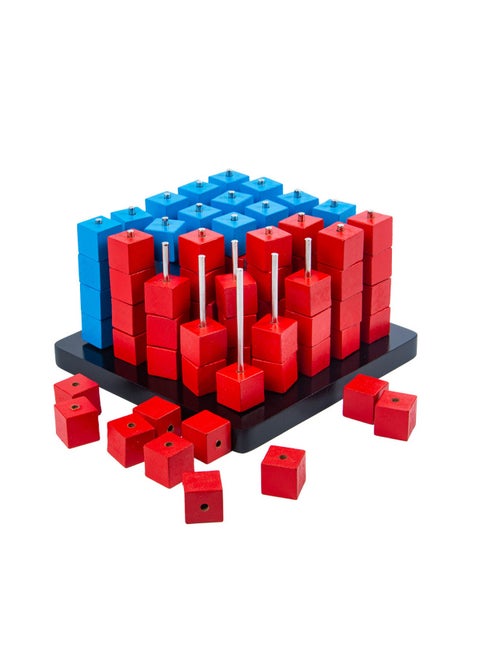 Wooden Children's Puzzle Gravity Four Chess Thinking Training To Develop Lein Thinking Gobang Toys Desktop Games-Color:Gravity Four-Big