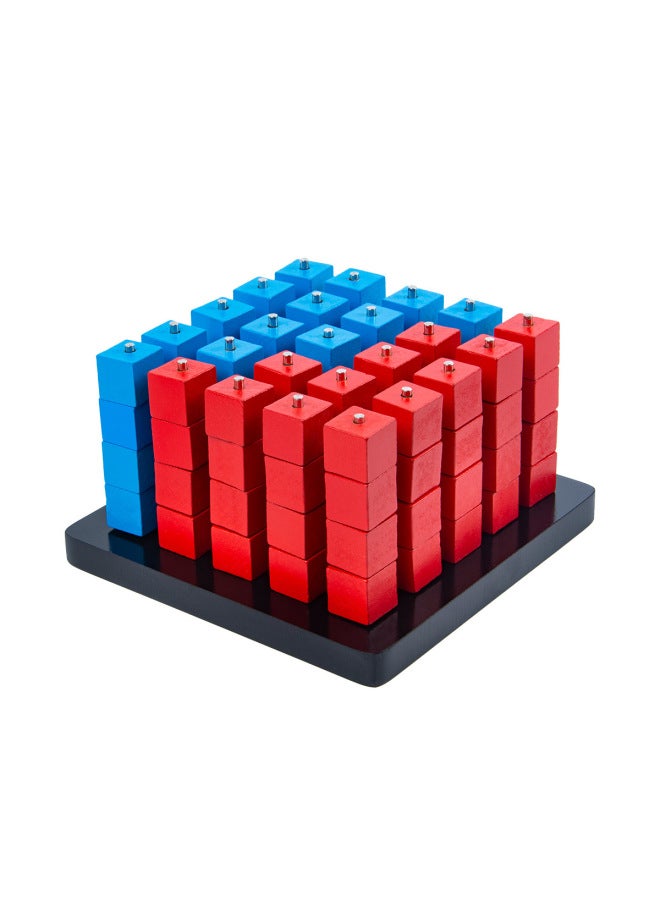 Wooden Children's Puzzle Gravity Four Chess Thinking Training To Develop Lein Thinking Gobang Toys Desktop Games-Color:Gravity Four-Big