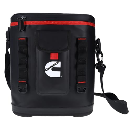 Cummins Portable Soft Cooler Bag CMN34718 12Can DoubleLaminated Insulated Cooler with Strap 48Hour Ice Retention Adult Insulated Thermal Bag for Work Camp Beach Black - Image 1