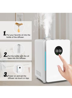 Excefore Humidifiers for Bedroom Home, Bluetooth HVAC Scent Diffuser, Quiet Cool Mist Humidifiers for Large Room, Oil Diffuser & Nightlight for Baby Nusery, 50 Hours Runtime for Home, Indoor Plants  - Image 4