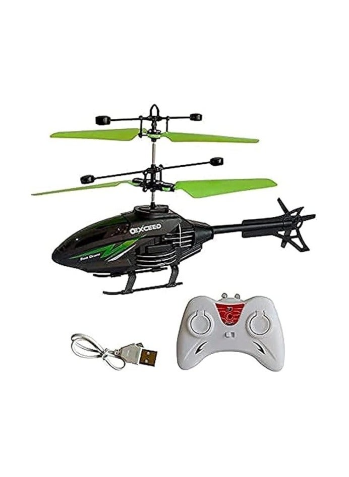 Helicopter sensor helicopter with remote charging battery - black & green - Image 1