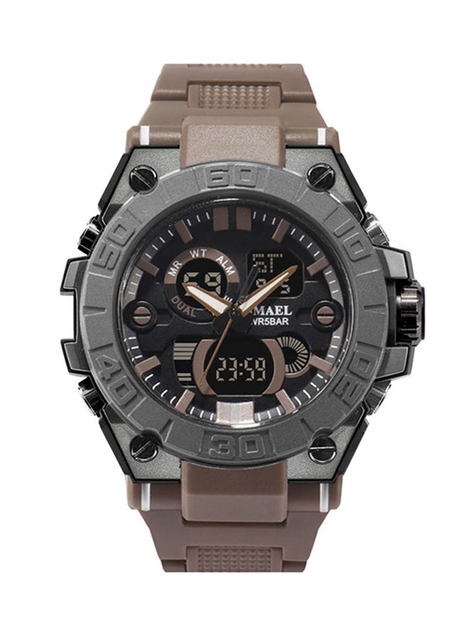 SMAEL Men's Rubber Analog-Digital Watch 8003-BR