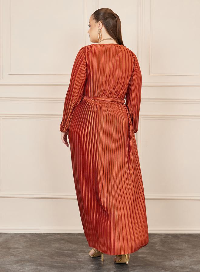 Styli Pleated Maxi Dress - Image 4