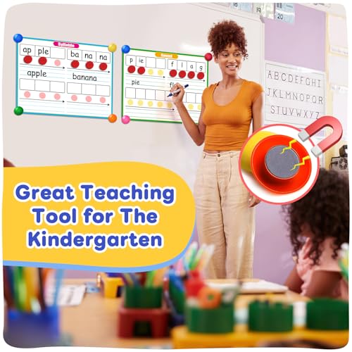 PraxiKidy Giant 169 x 127 Phonemic Awareness 6 Pack Sound Dry Erase CardSyllable Speech Therapy Phonics GamesScience Reading Manipulative Preschool Kindergarten Classroom Teacher Supplies - Image 5