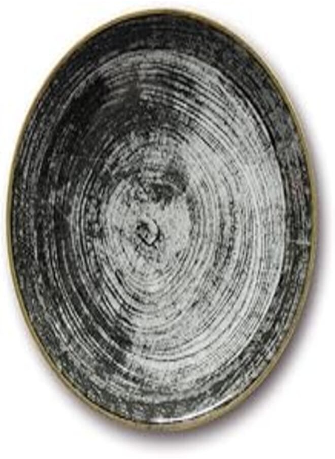 Saturnia Saturnia Porcelain Dinner plate 28 cm - Black Round - Siviglia 