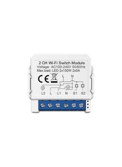 TUYA Tuya Smart WIFI 2 Gang Light Mini Switch Works with Amazon Alexa and Google Home  - Image 1