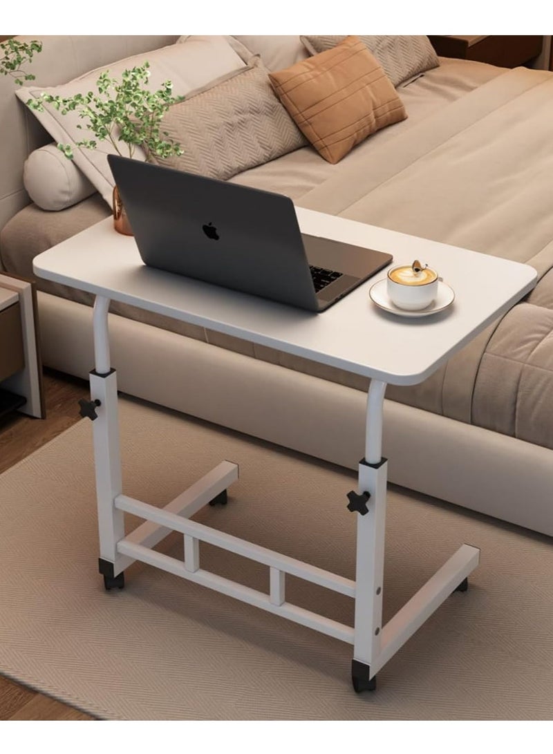 TRASSLE Adjustable Height Mobile Computer Desk, Home Bedrooms And Office Desks For Work and Study Moveable Portable Coffee Overbed Tray Bedside Sofa Table - Image 1