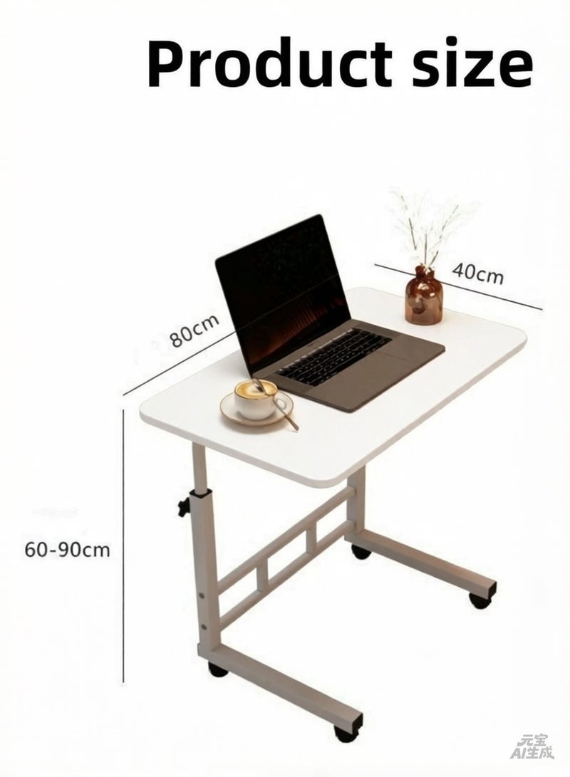 TRASSLE Adjustable Height Mobile Computer Desk, Home Bedrooms And Office Desks For Work and Study Moveable Portable Coffee Overbed Tray Bedside Sofa Table - Image 2