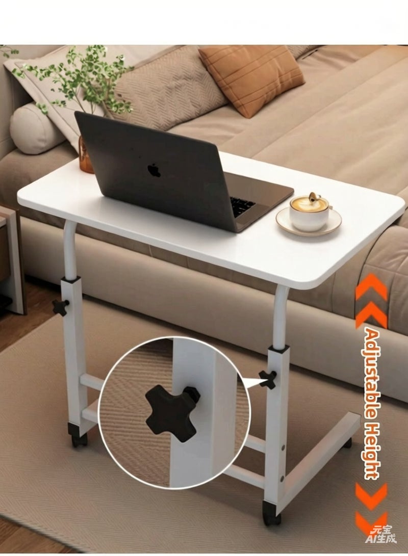 TRASSLE Adjustable Height Mobile Computer Desk, Home Bedrooms And Office Desks For Work and Study Moveable Portable Coffee Overbed Tray Bedside Sofa Table - Image 4