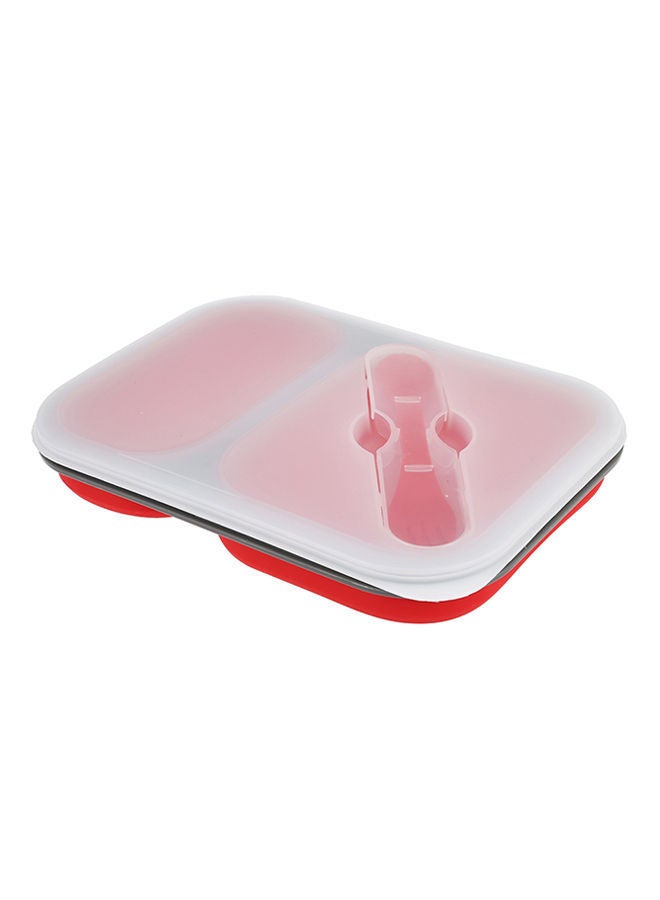 Portable Foldable Lunch Box Red/White