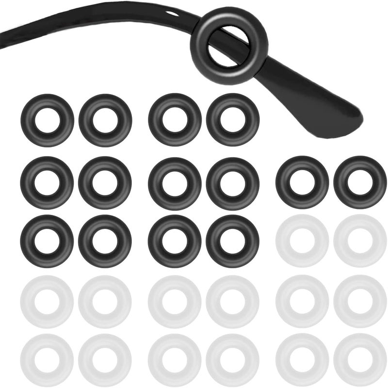 SMARTTOP 14 pairs Eyeglass Ear Grips Sleeve Holder-Eyeglasses Ear Hooks-Comfort Anti-Slip glasses ear grip-For Kids and Adults Sunglasses, Reading Glasses,Sport Eyewear(Black&Clear) - Image 1