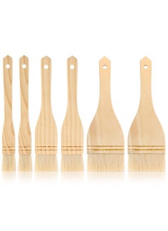 Patelai Flat Hake Brushes Hake Paint Brush Artist Painting Brushes Set Sheep Hair Bristles Wash Brush For Watercolor Wash Ceramic And Pottery Painting 1 Inch 2 Inch 3 Inch (6)  - Image 1