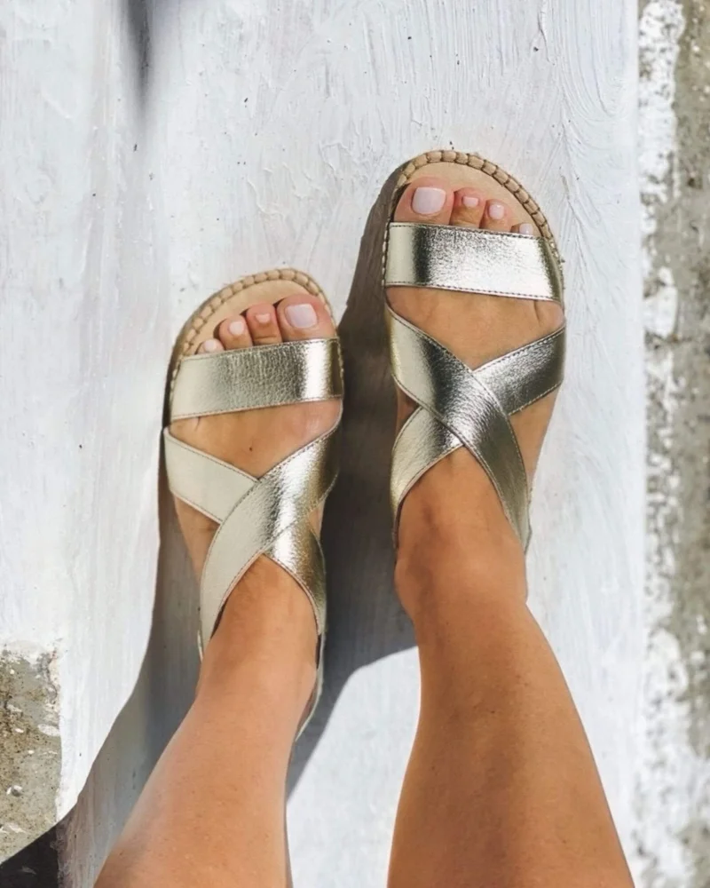 SHOEQ Champagne Beach Espadrille for Women | Best Price UAE