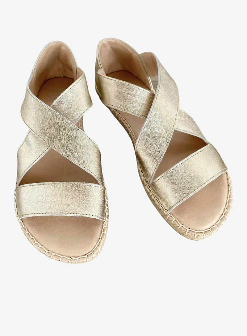 SHOEQ Champagne Beach Espadrille for Women | Best Price UAE