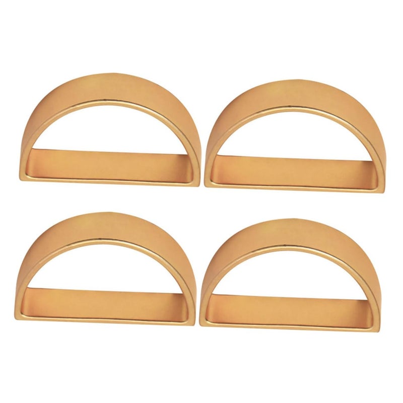 4Pcs D Shaped Brushed Gold Metal Napkin Rings For Wedding Party Table Decoration - Image 2