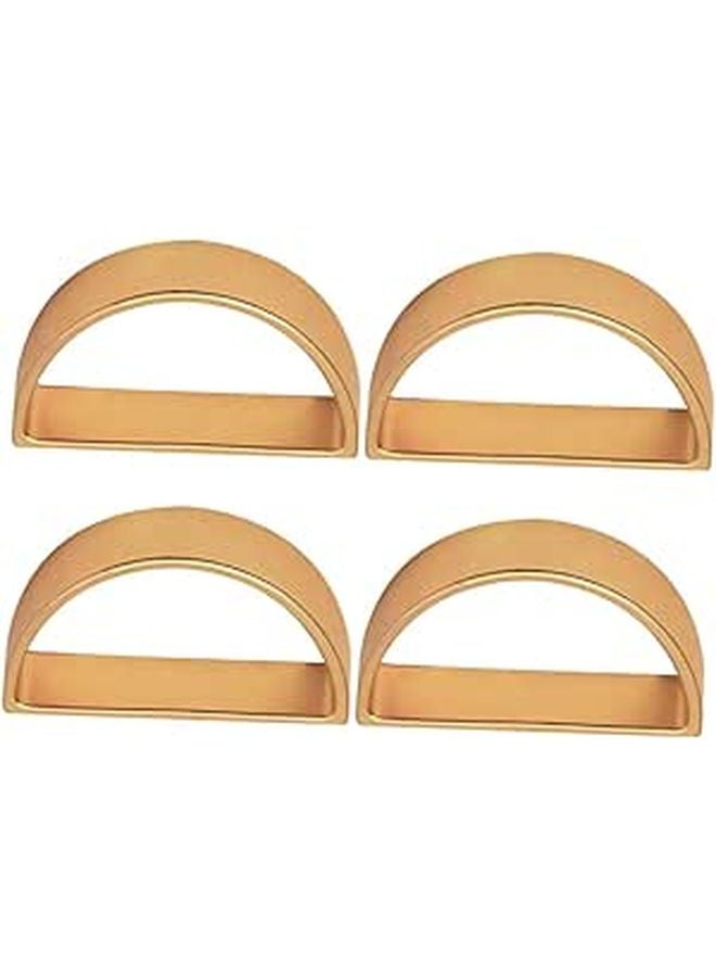 4Pcs D Shaped Brushed Gold Metal Napkin Rings For Wedding Party Table Decoration - Image 1