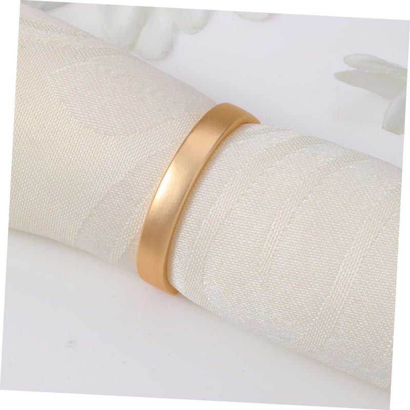 4Pcs D Shaped Brushed Gold Metal Napkin Rings For Wedding Party Table Decoration - Image 5