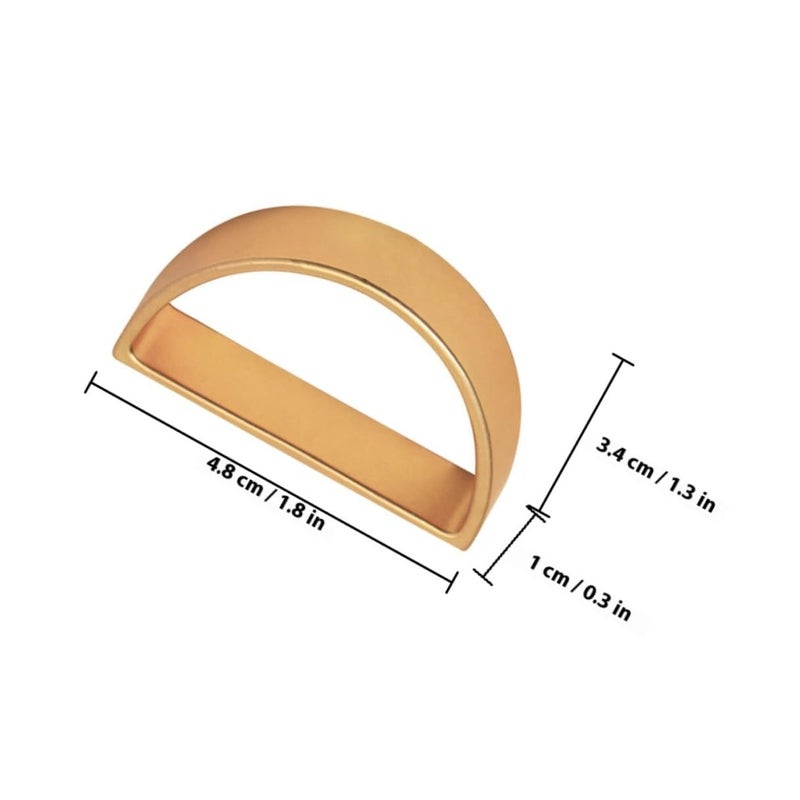 4Pcs D Shaped Brushed Gold Metal Napkin Rings For Wedding Party Table Decoration - Image 3