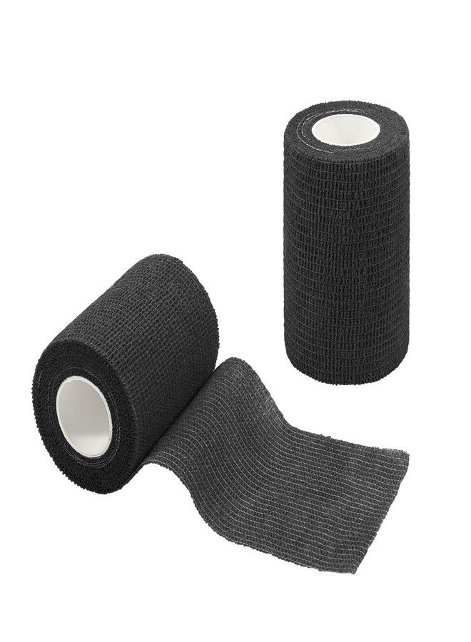 GooGou Self Adherent Wrap Bandages Self Adhering Cohesive Tape Elastic Athletic Sports Tape for Sports Sprain Swelling and Soreness on Wrist and Ankle 6PCS 3 in X 14.7 ft (Black) - Image 2