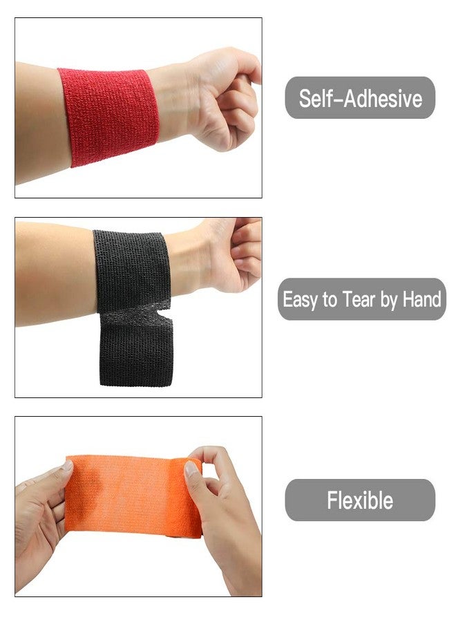 GooGou Self Adherent Wrap Bandages Self Adhering Cohesive Tape Elastic Athletic Sports Tape for Sports Sprain Swelling and Soreness on Wrist and Ankle 6PCS 3 in X 14.7 ft (Black) - Image 3
