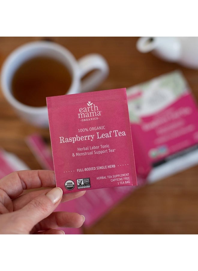 Earth Mama Organic Raspberry Leaf Tea Bags |Labor Tonic + Menstrual Support, 16 Teabags Per Box