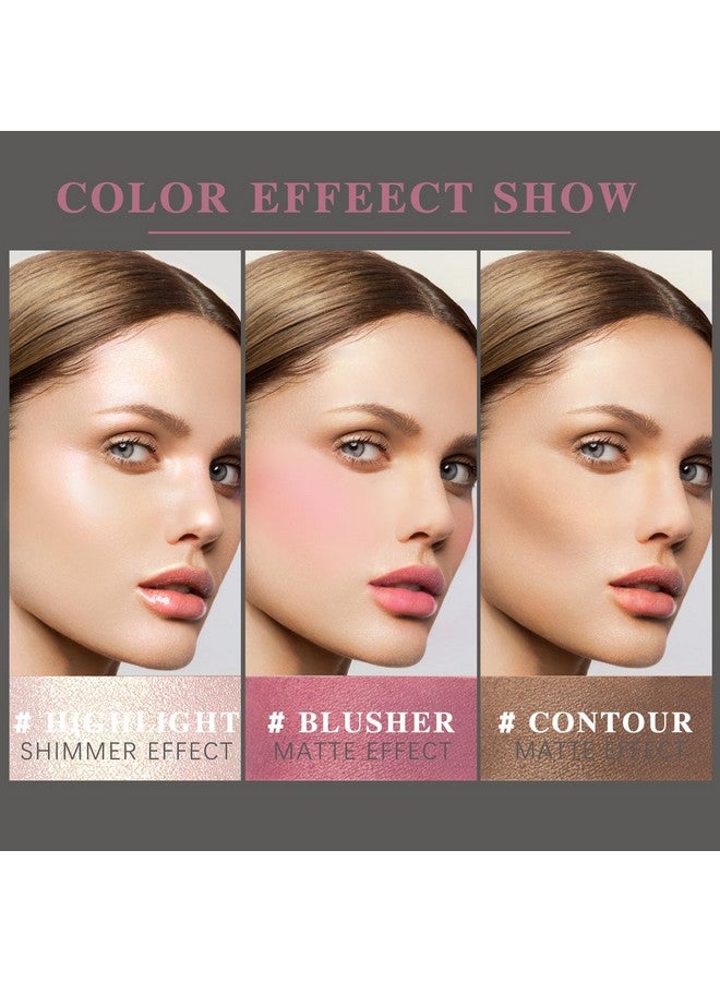 NewBang 3 Pcs Cream Blush Contour Highlighter Stick For Cheeks Eyes Lips Lightweight Dewy Finish Blush Stick Waterproof Long Lasting Contour Stick Trio Wand Face Makeup Set For Girls And Women (2+5+6) - Image 3