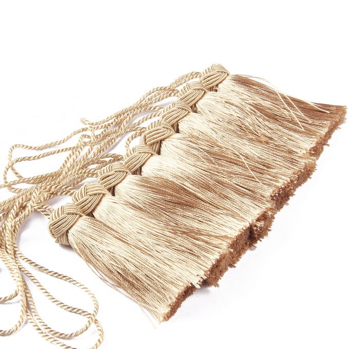 8 PCS SET ELEGANT POLYESTER KEY TASSEL COLORFUL CRAFT TASSELS CHARMS KEY TASSEL FOR CHRISTMAS TREE DIY CRAFT GARLAND PROJECT WEDDING HOME PARTY DECORATIONS BEIGE