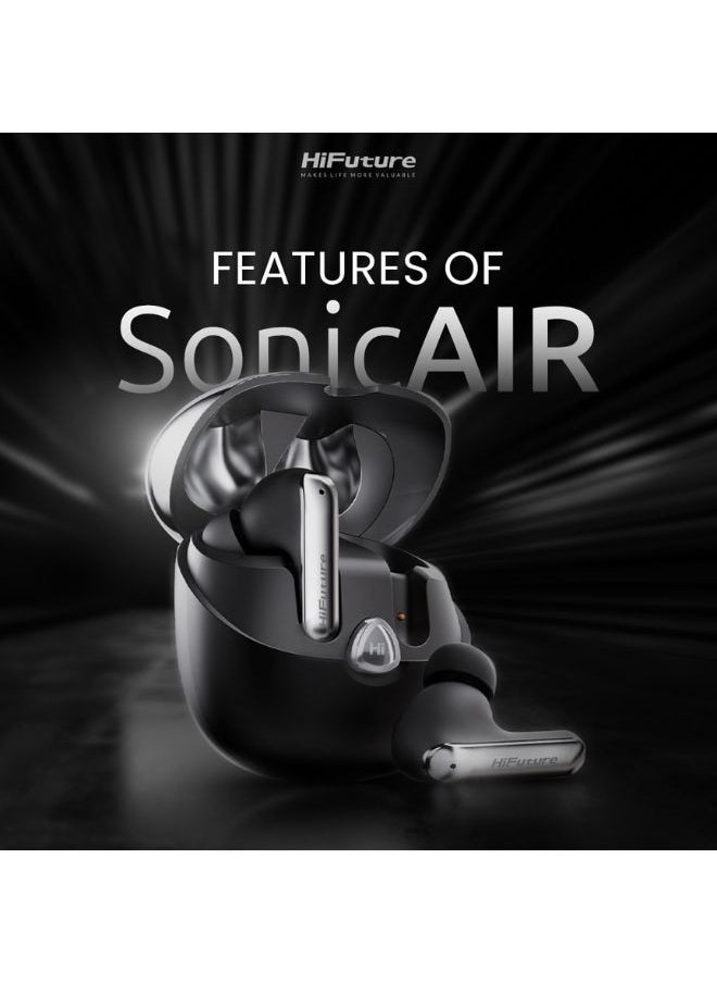 HiFuture SonicAIR 4MIC 35Hrs Comfort Fit Wireless Earbuds, White Color, HESA  - Image 4