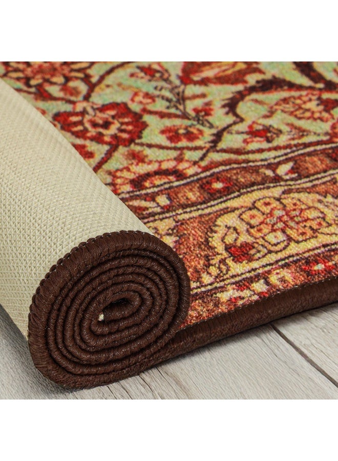 Status سجاد حالة للع living room|(4x6 قدم) سجادة مطبوعة لتزيين غرفة المعيشة|قاعدة مضادة للانزلاق لأساسيات المنزل|سجاد بوهيمي لغرفة المعيشة (سجادة طابا 1106)، بوليستر، متعدد الألوان، مستطيل - Image 5