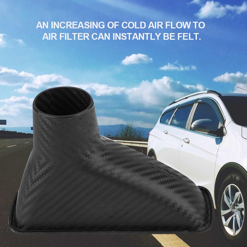 Universal Car Modified Front Bumper Air Intake Turbo Turbine Inlet Pipe Funnel Kit Square - Image 4