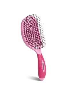 NuWay 4Hair C Brush  Professional Curved Hairbrush  Vented Design Delivers Smoothing And Volumizing Drying Experience  Heat Resistant Bristles For Drying Detangling and Styling  Petal Pink  1 Pc