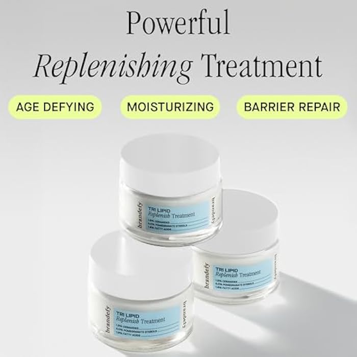 Brandefy Tri Lipid Replenish Treatment - 1.5% Ceramides, 4.0% Sterols, 1.8% Fatty Acids - Peptide Moisturizer, Hydrating Face Cream, Made in the USA (1.6 Oz) - Image 2