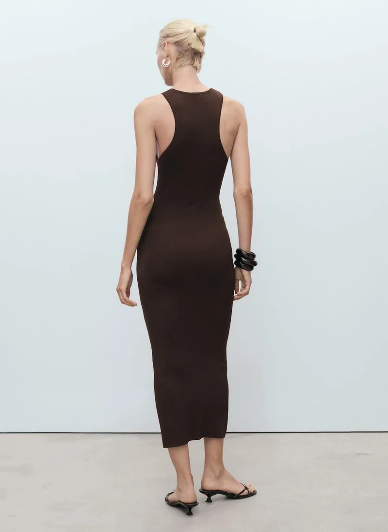 MANGO Halter-Neck Knitted Dress