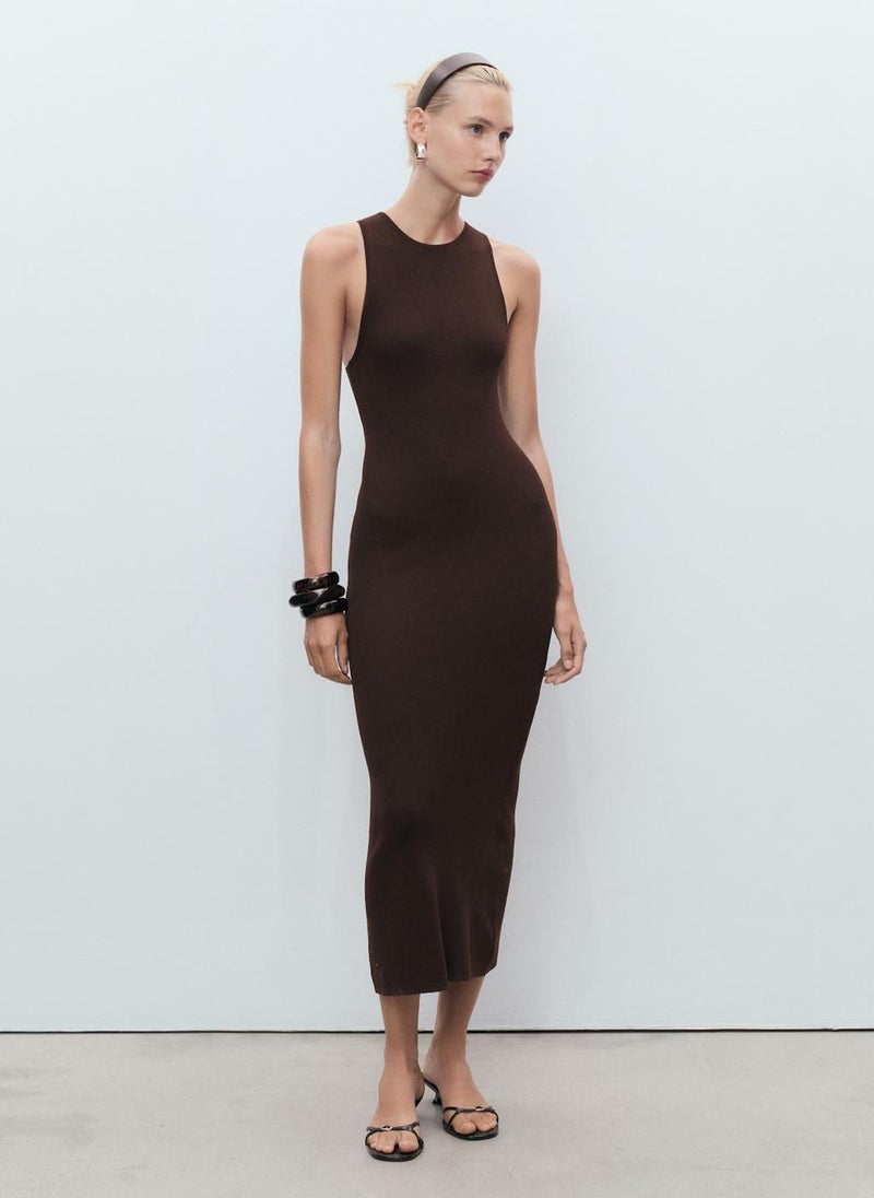 MANGO Halter-Neck Knitted Dress  - Image 1