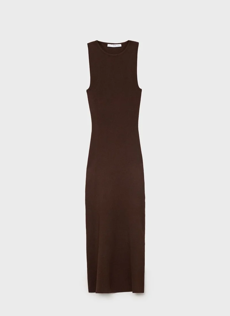 MANGO Halter-Neck Knitted Dress