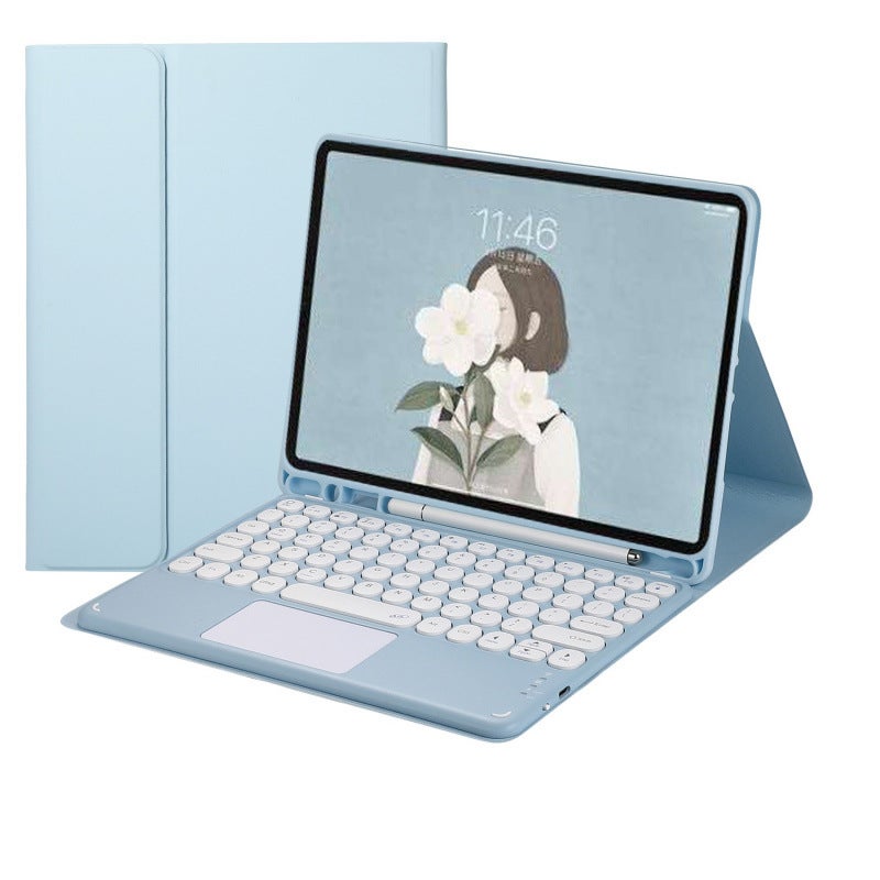 Suitable For Ipad10.9 Bluetooth Keyboard Protective Case 10.2 Touch Keyboard A9Plus Leather Case - Image 1