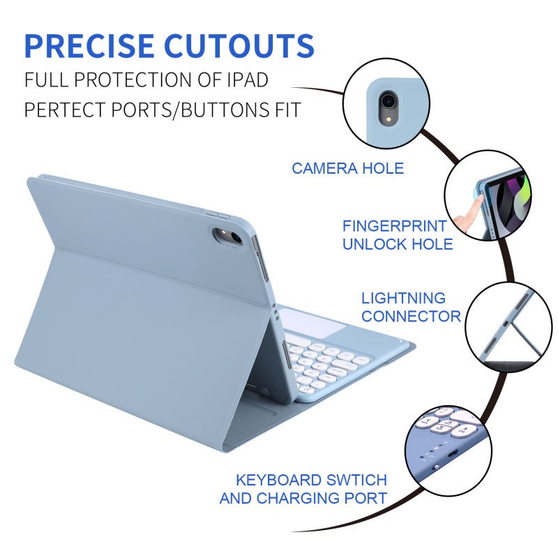 Suitable For Ipad10.9 Bluetooth Keyboard Protective Case 10.2 Touch Keyboard A9Plus Leather Case - Image 5