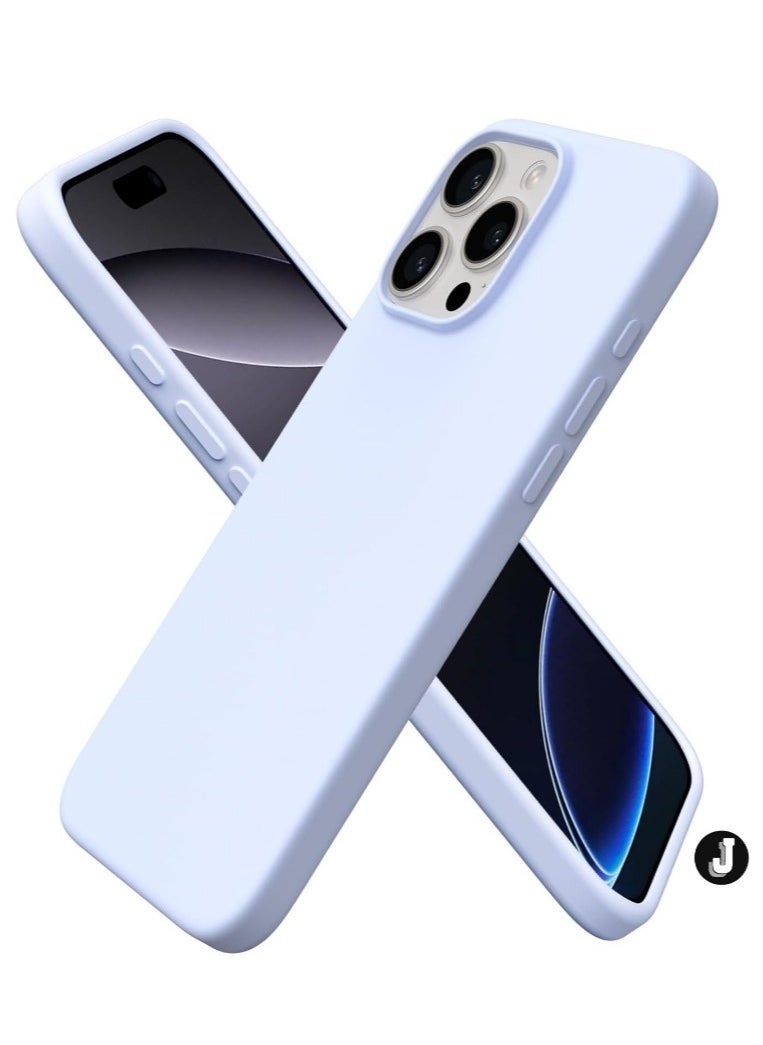 JAJEEK "New Shockproof Anti-Scratch Baby Blue iPhone 16 Pro Max Case – Liquid Silicone & TPU" - Image 1