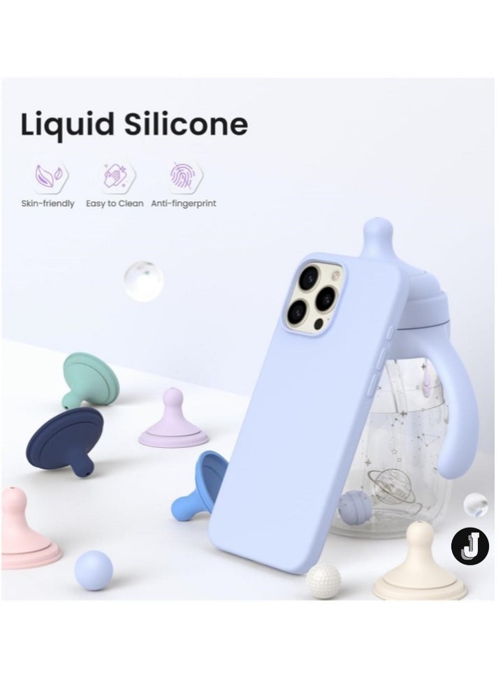 JAJEEK "New Shockproof Anti-Scratch Baby Blue iPhone 16 Pro Max Case – Liquid Silicone & TPU" - Image 3