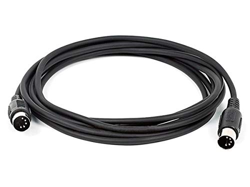 Monoprice MIDI Cable 5 Pin DIN Connectors Shielded Molded Connector Shells 28 AWG 10 Feet Black - Image 1