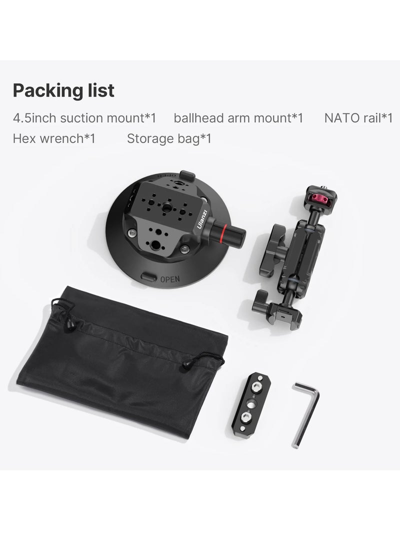 Ulanzi - Ulanzi SC-02 Strong Suction Cup Mount for Camera Action Camera | Compatible with Sony Canon Nikon Mirrorless DSLR Camera | 3KG Max Load | 12cm Base Mount | Phone Action Camera Mounts - Image 1