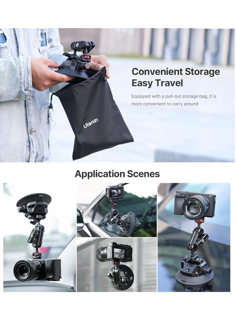 Ulanzi - Ulanzi SC-02 Strong Suction Cup Mount for Camera Action Camera | Compatible with Sony Canon Nikon Mirrorless DSLR Camera | 3KG Max Load | 12cm Base Mount | Phone Action Camera Mounts - Image 1
