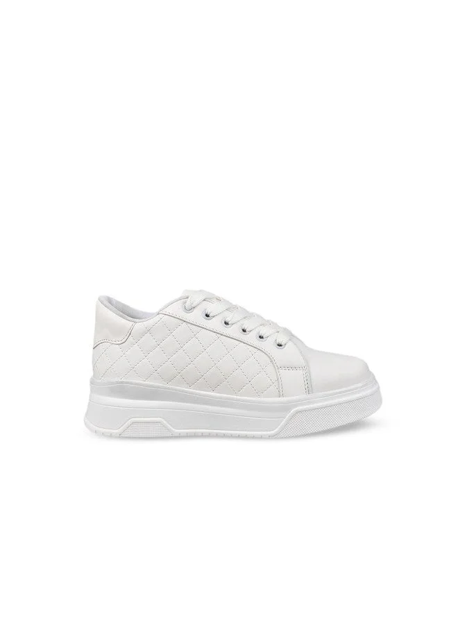 Shoetopia Shoetopia Quilted Detail Lace-up Sneakers for Women & Girls