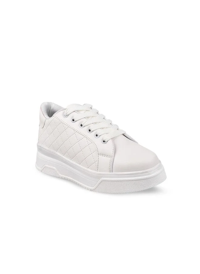 Shoetopia Shoetopia Quilted Detail Lace-up Sneakers for Women & Girls